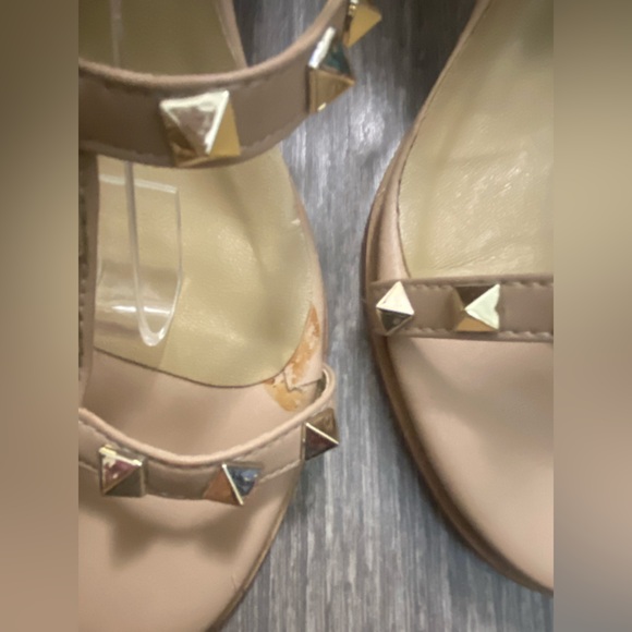 Valentino Garavani Rockstar Stud Caged Leather Tan Nude Sandals Size 42/ US 12 - Picture 6 of 11